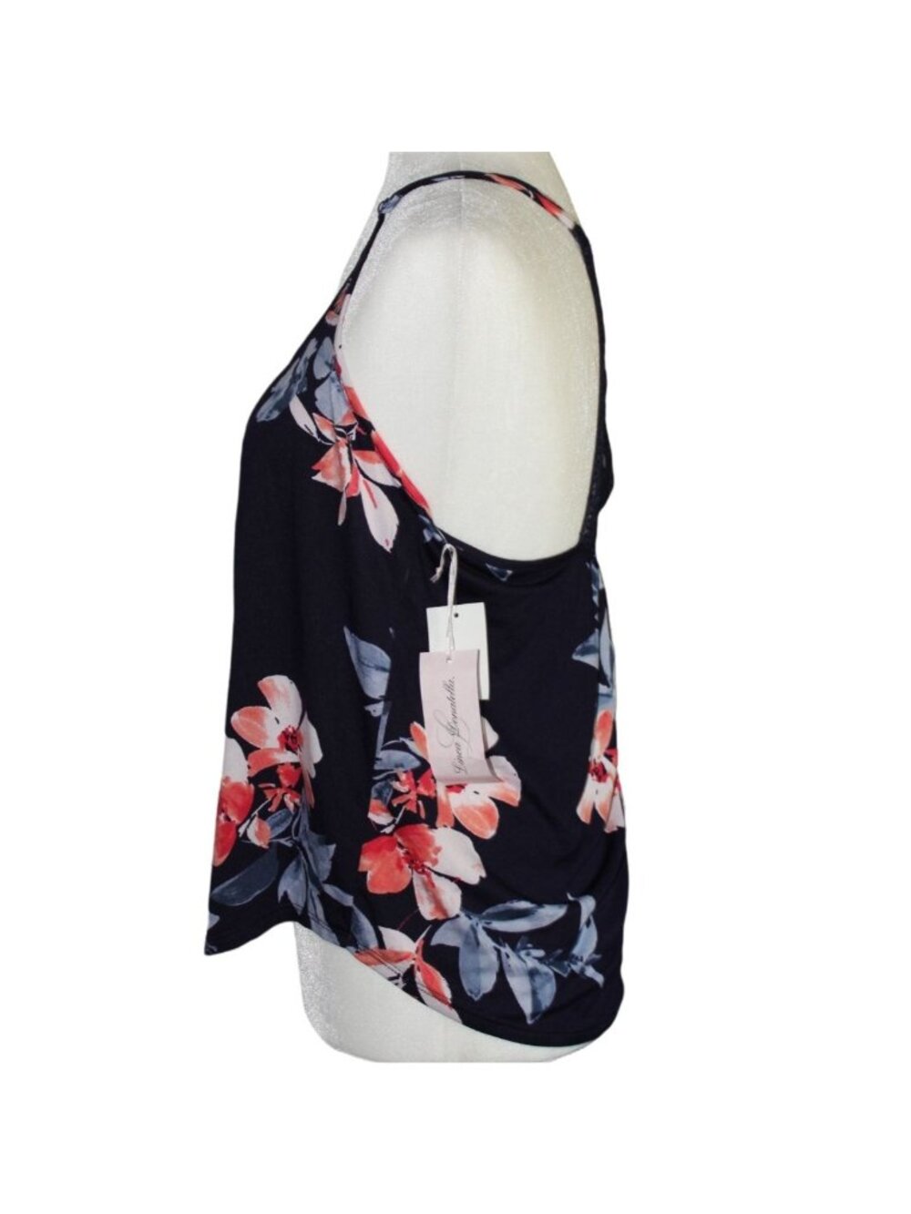 Linea Donatella Light Weight Floral Tank Top-Blue-Size Small-NWT - Picture 5 of 9